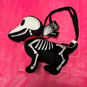 Tim Burton's Corpse Bride Skeleton Dog Scraps Plush Purse Hot Topic NWT